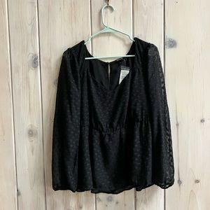 NWT Torrid Peplum Chiffon Heart Blouse Size 1